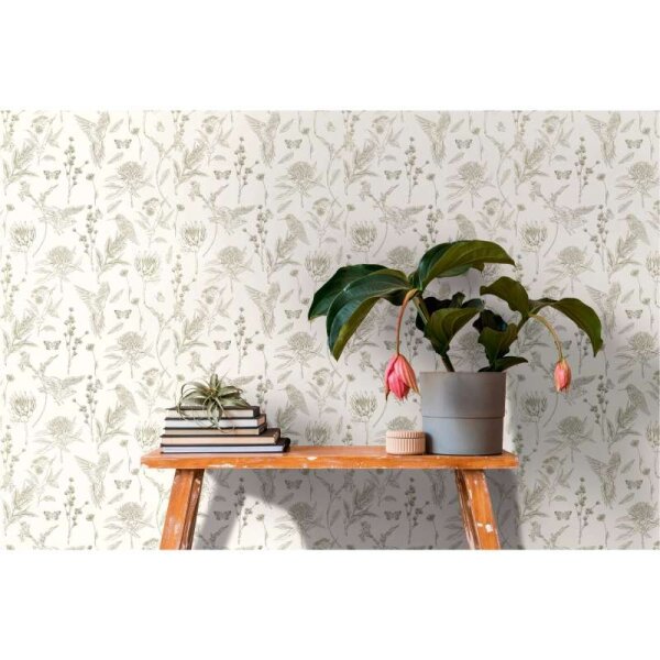 Tapete Grün, Weiß livingwalls Vliestapete (394293)