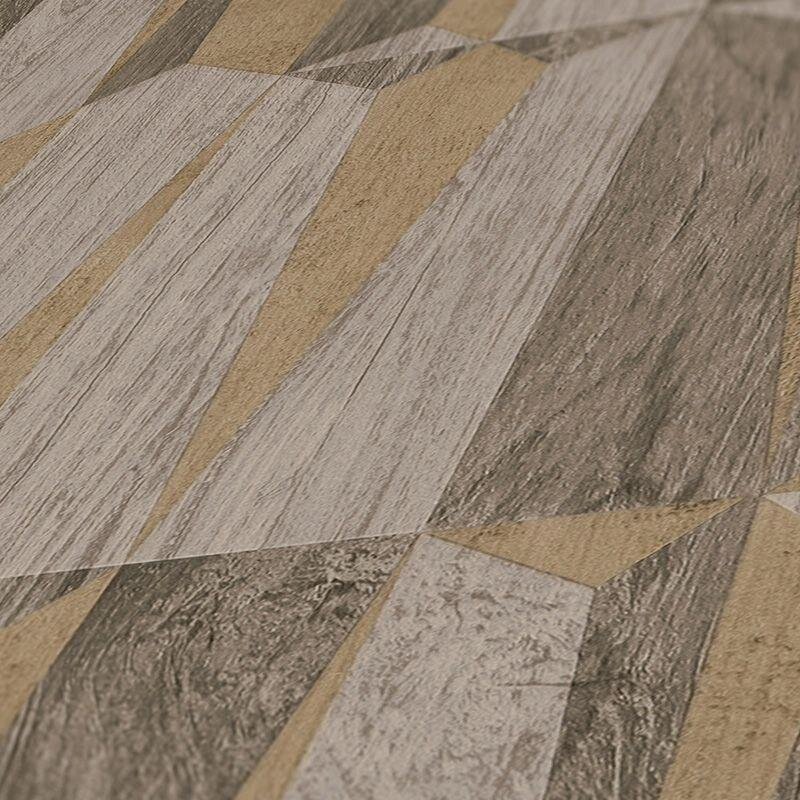 Tapete Braun, Grau, Silber, Greige Private Walls Vliestapete (387433)