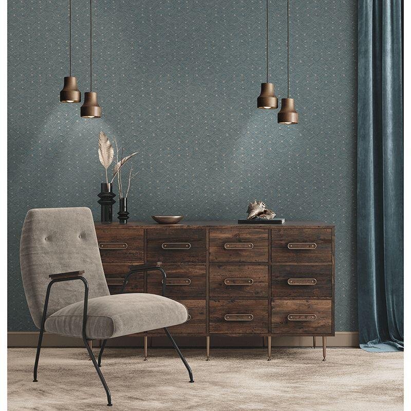 Tapete Blau, Greige Private Walls Vliestapete (387421)