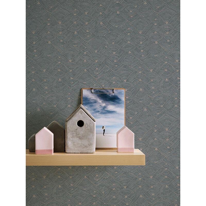 Tapete Blau, Greige Private Walls Vliestapete (387421)