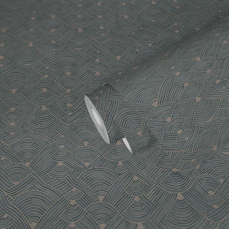 Tapete Blau, Greige Private Walls Vliestapete (387421)