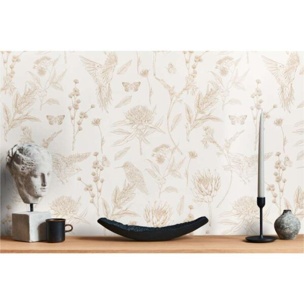 Tapete Braun, Weiß livingwalls Vliestapete (394291)