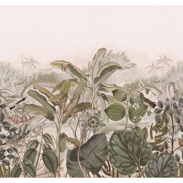 Digitaldruck-Tapete Grau, Silber, Grün, Rosa, Rose Rasch (543681)