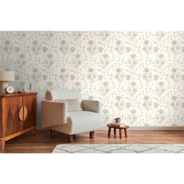 Tapete Grün, Weiß livingwalls Vliestapete (394273)