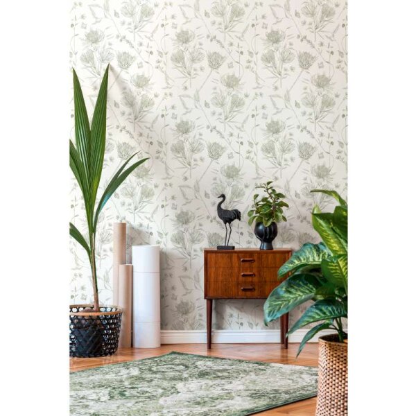 Tapete Grün, Weiß livingwalls Vliestapete (394273)