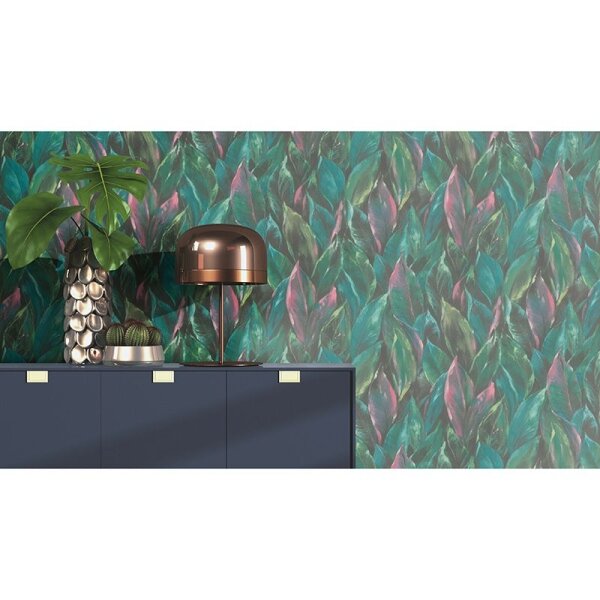 Tapete Blau, Grün, Petrol, Pink Rasch Vliestapete (537352)
