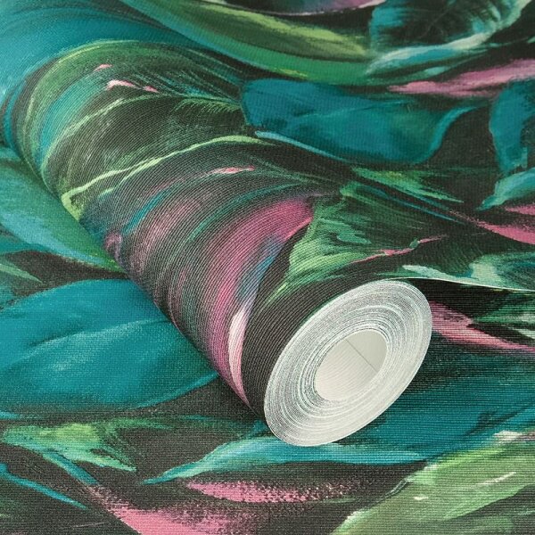 Tapete Blau, Grün, Petrol, Pink Rasch Vliestapete (537352)