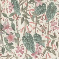 Tapete Braun, Gr&uuml;n, Rosa, Rose Rasch Vliestapete...