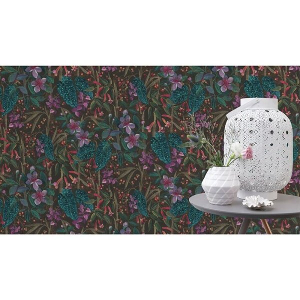 Tapete Braun, Grün, Lila, Flieder, Rosa, Rose Rasch Vliestapete (538236)