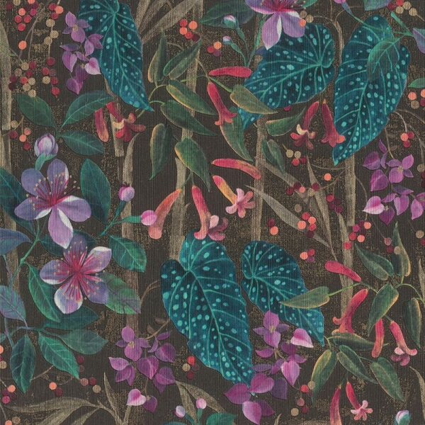 Tapete Braun, Grün, Lila, Flieder, Rosa, Rose Rasch Vliestapete (538236)