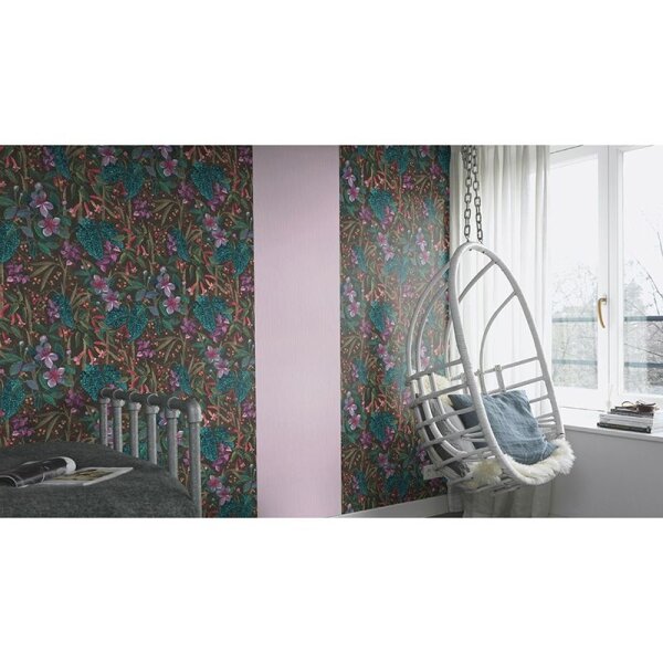 Tapete Braun, Grün, Lila, Flieder, Rosa, Rose Rasch Vliestapete (538236)