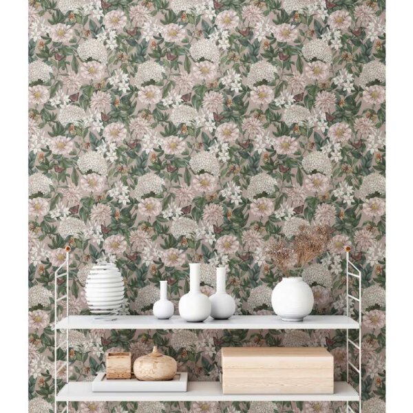 Tapete Grün, Rosa, Weiß livingwalls Vliestapete (394262)
