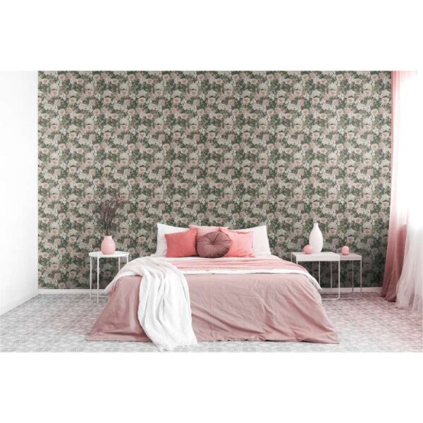 Tapete Grün, Rosa, Weiß livingwalls Vliestapete (394262)