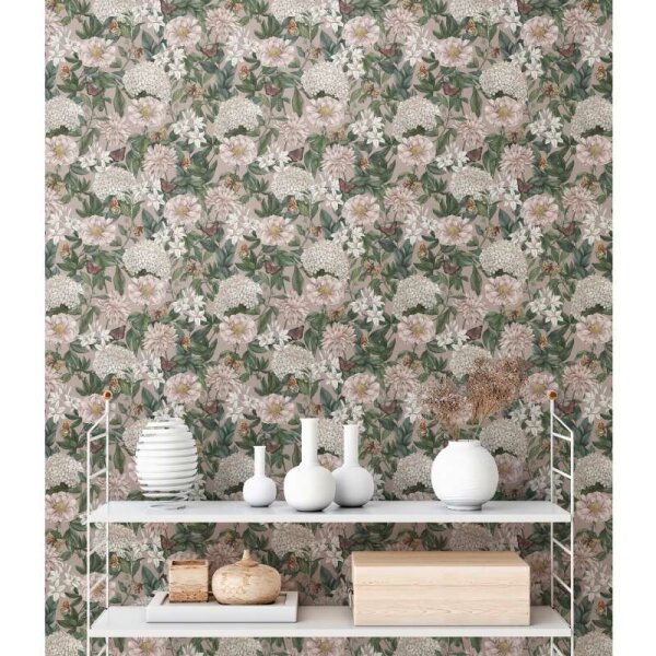 Tapete Grün, Rosa, Weiß livingwalls Vliestapete (394262)
