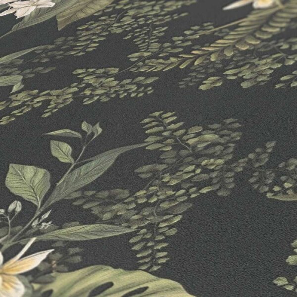 Tapete Grün, Schwarz livingwalls Vliestapete (394244)