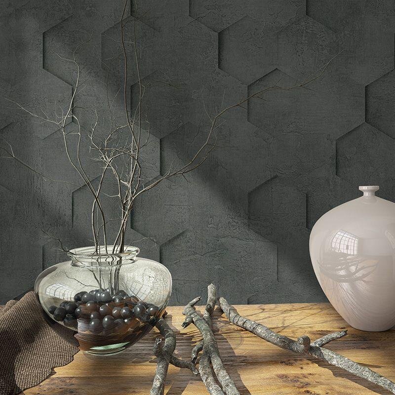 Tapete Grau, Silber, Schwarz, Anthrazit Marburg Vliestapete (34161)