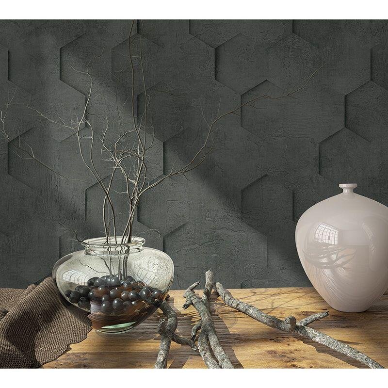 Tapete Grau, Silber, Schwarz, Anthrazit Marburg Vliestapete (34161)