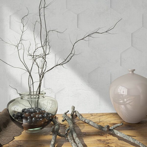 Tapete Grau, Silber, Weiß Marburg Vliestapete (34157)