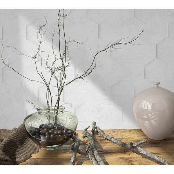 Tapete Grau, Silber, Weiß Marburg Vliestapete (34157)