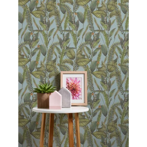 Tapete Blau, Grün livingwalls Vliestapete (394133)