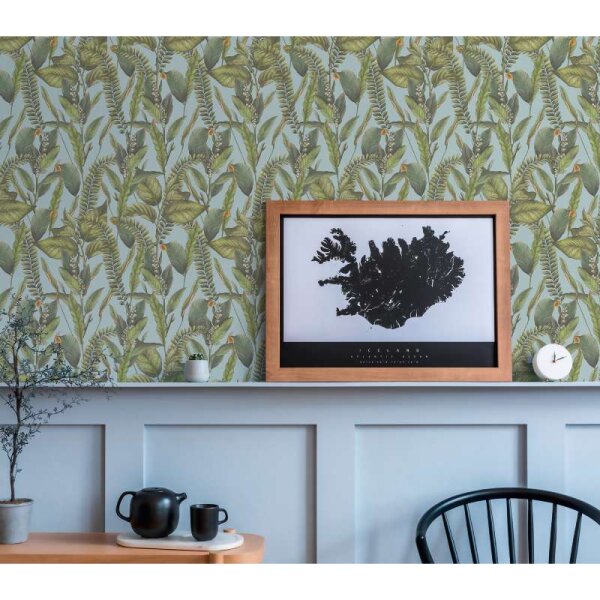 Tapete Blau, Grün livingwalls Vliestapete (394133)