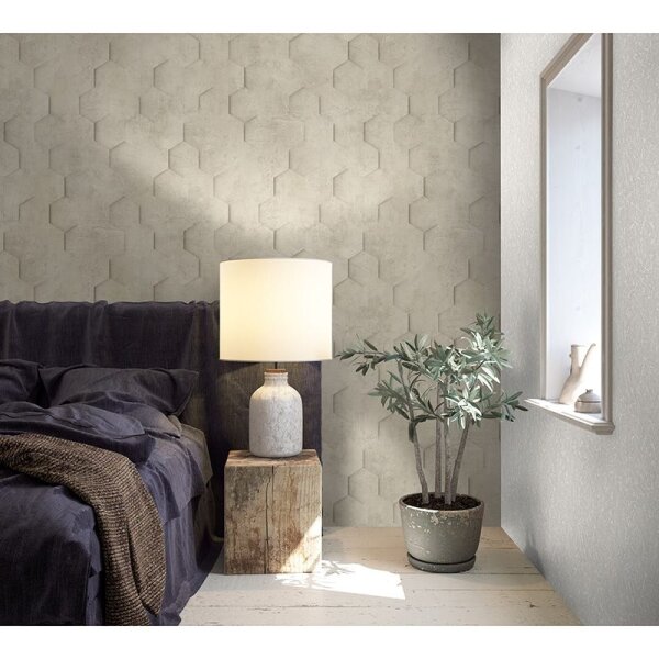 Tapete Grau, Silber, Weiß Marburg Vliestapete (34152)