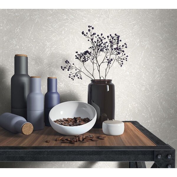 Tapete Grau, Silber, Weiß Marburg Vliestapete (34152)