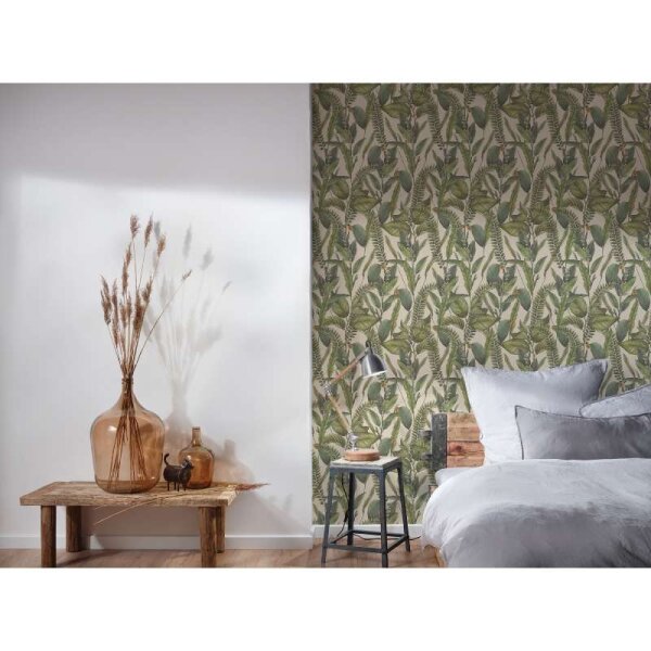 Tapete Beige, Creme, Grün livingwalls Vliestapete (394132)