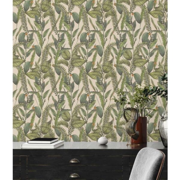 Tapete Beige, Creme, Grün livingwalls Vliestapete (394132)