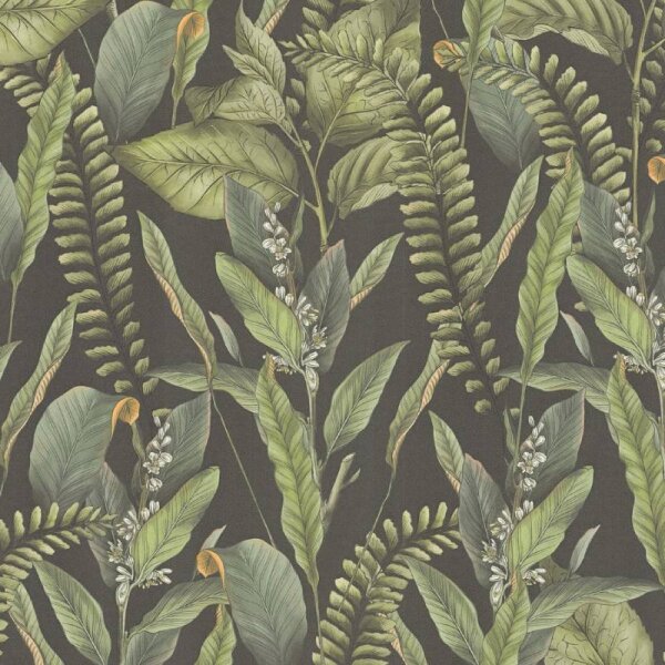 Tapete Grün, Schwarz livingwalls Vliestapete (394131)