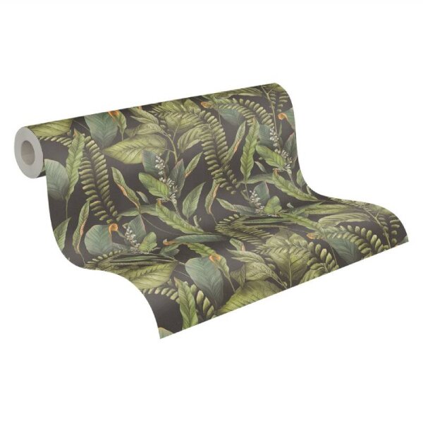 Tapete Grün, Schwarz livingwalls Vliestapete (394131)