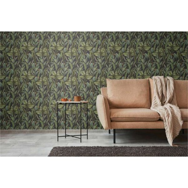 Tapete Grün, Schwarz livingwalls Vliestapete (394131)