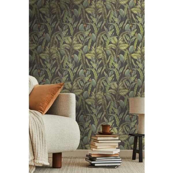 Tapete Grün, Schwarz livingwalls Vliestapete (394131)