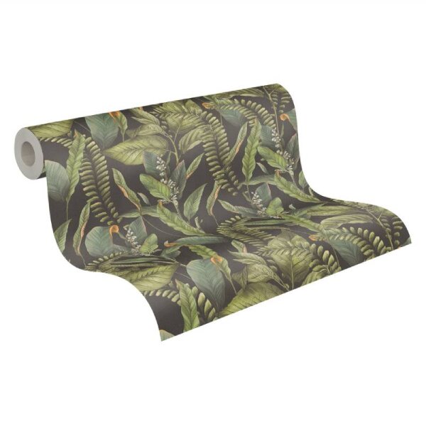 Tapete Grün, Schwarz livingwalls Vliestapete (394131)