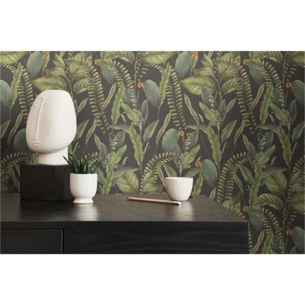 Tapete Grün, Schwarz livingwalls Vliestapete (394131)