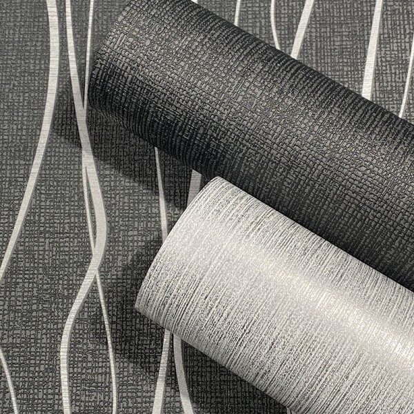 Tapete Schwarz, Anthrazit Novamur Vliestapete (82332)