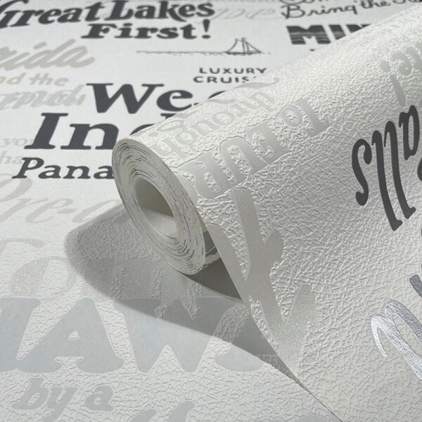 Tapete Grau, Silber, Weiß Novamur Vliestapete (82327)