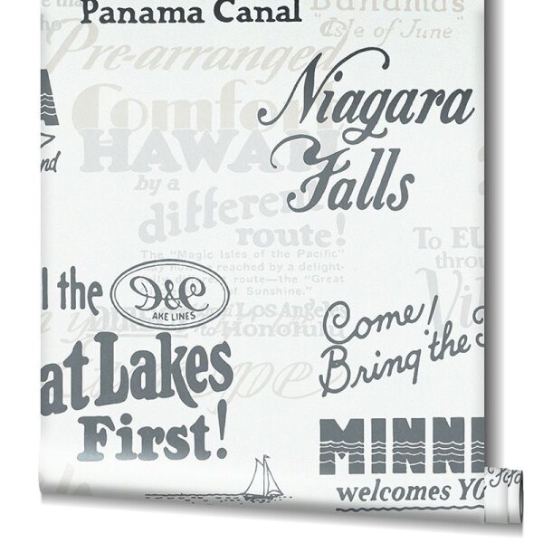 Tapete Grau, Silber, Weiß Novamur Vliestapete (82327)