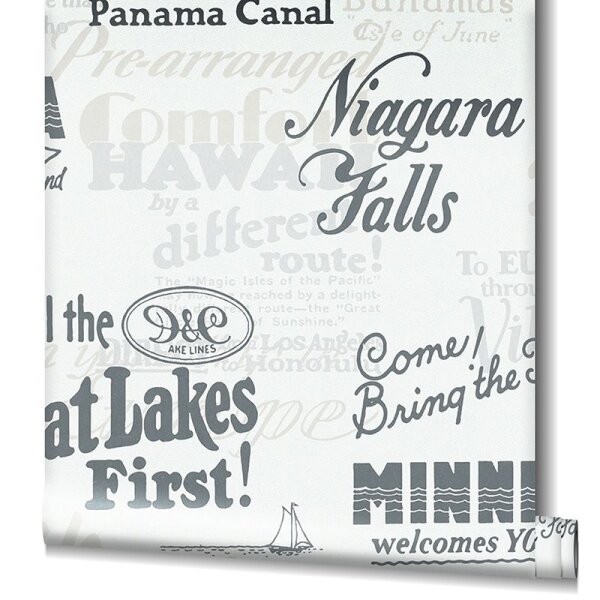 Tapete Grau, Silber, Weiß Novamur Vliestapete (82327)