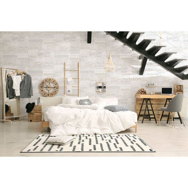 Tapete Beige, Creme, Grau, Silber, Weiß Novamur Vliestapete (82326)