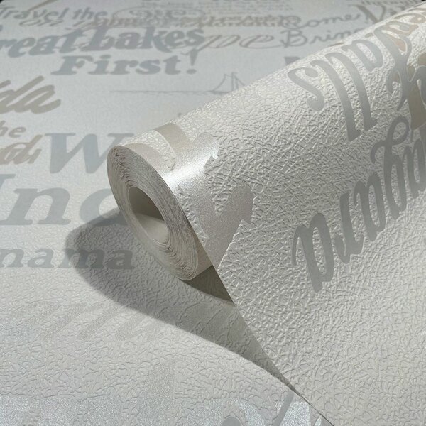 Tapete Beige, Creme, Grau, Silber, Weiß Novamur Vliestapete (82326)