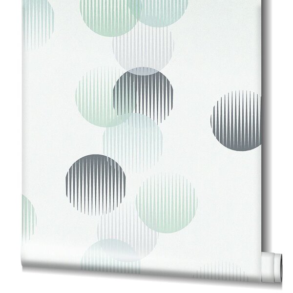 Tapete Grau, Silber, Grün, Weiß Novamur Vliestapete (82324)