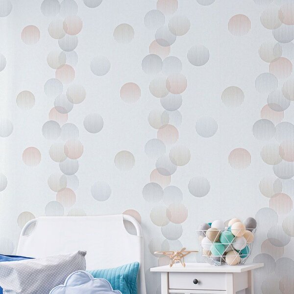 Tapete Grau, Silber, Rosa, Rose, Weiß Novamur Vliestapete (82323)