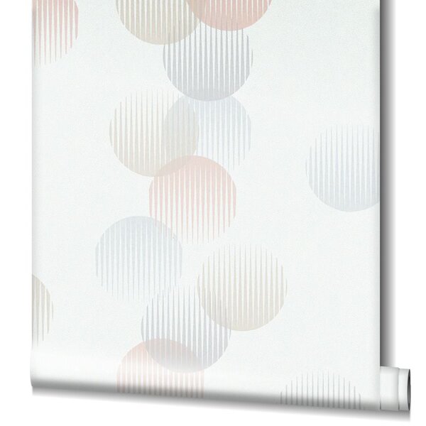 Tapete Grau, Silber, Rosa, Rose, Weiß Novamur Vliestapete (82323)