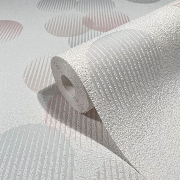 Tapete Grau, Silber, Rosa, Rose, Weiß Novamur Vliestapete (82323)