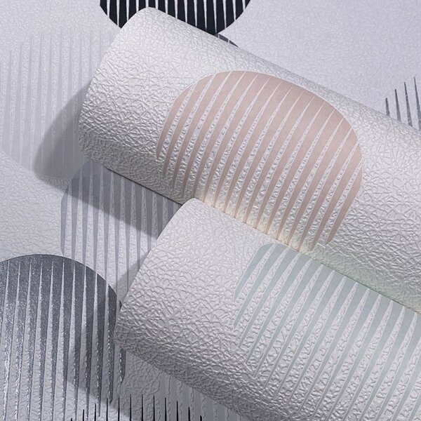 Tapete Grau, Silber, Rosa, Rose, Weiß Novamur Vliestapete (82323)