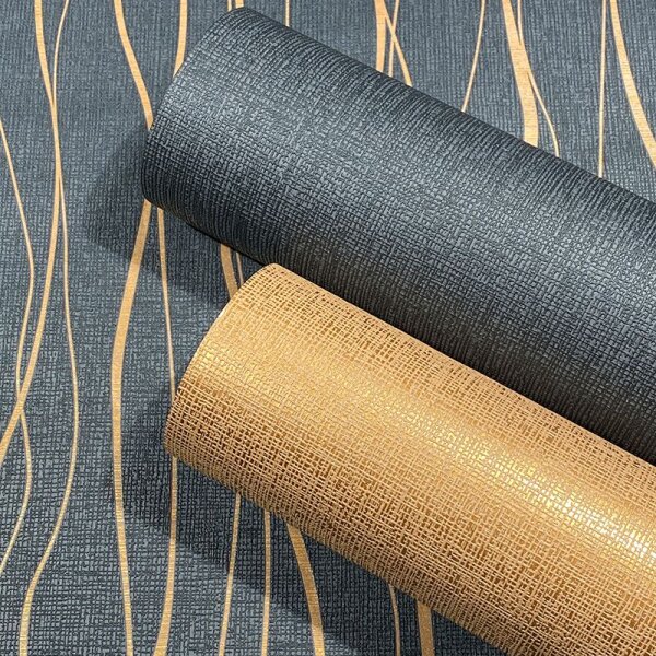 Tapete Gold, Kupfer, Schwarz, Anthrazit Novamur Vliestapete (82322)