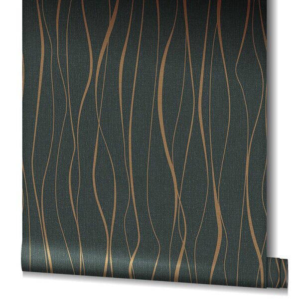 Tapete Gold, Kupfer, Schwarz, Anthrazit Novamur Vliestapete (82322)