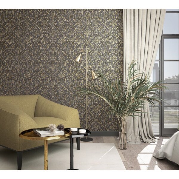 Tapete Gold, Kupfer, Schwarz, Anthrazit Marburg Vliestapete (34297)