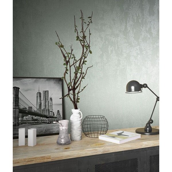 Tapete Grau, Silber, Grün Marburg Vliestapete (34273)